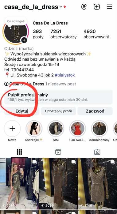 Sprzedam biznes wypożyczalnia kreaci imprezowych