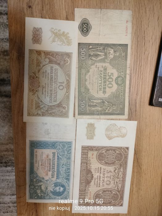 Zestaw banknotów polsich