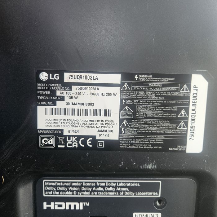 Lg 75UQ91003LA  na czesci