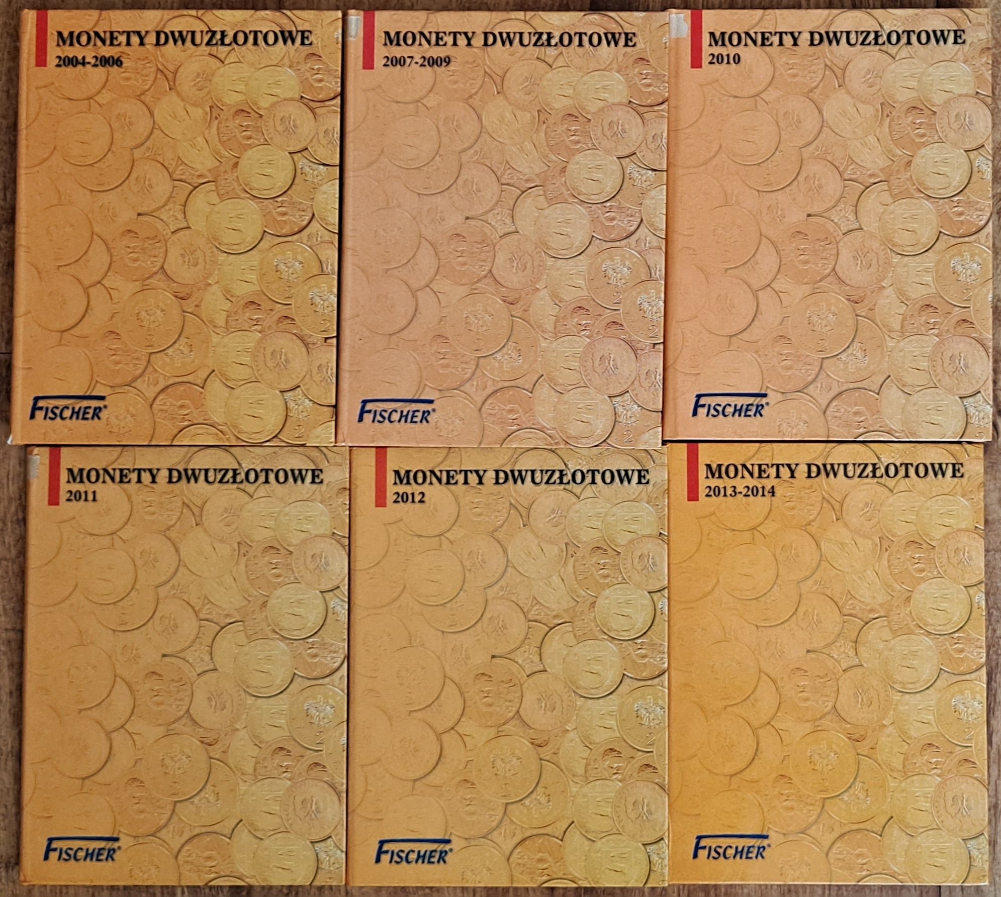 Monety Dwuzłotowe 2004 - 2014 - pełne albumy Fischer