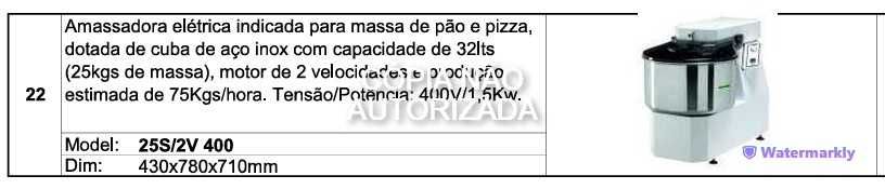 Amassadeira para massa de Pão e Pizza - como nova