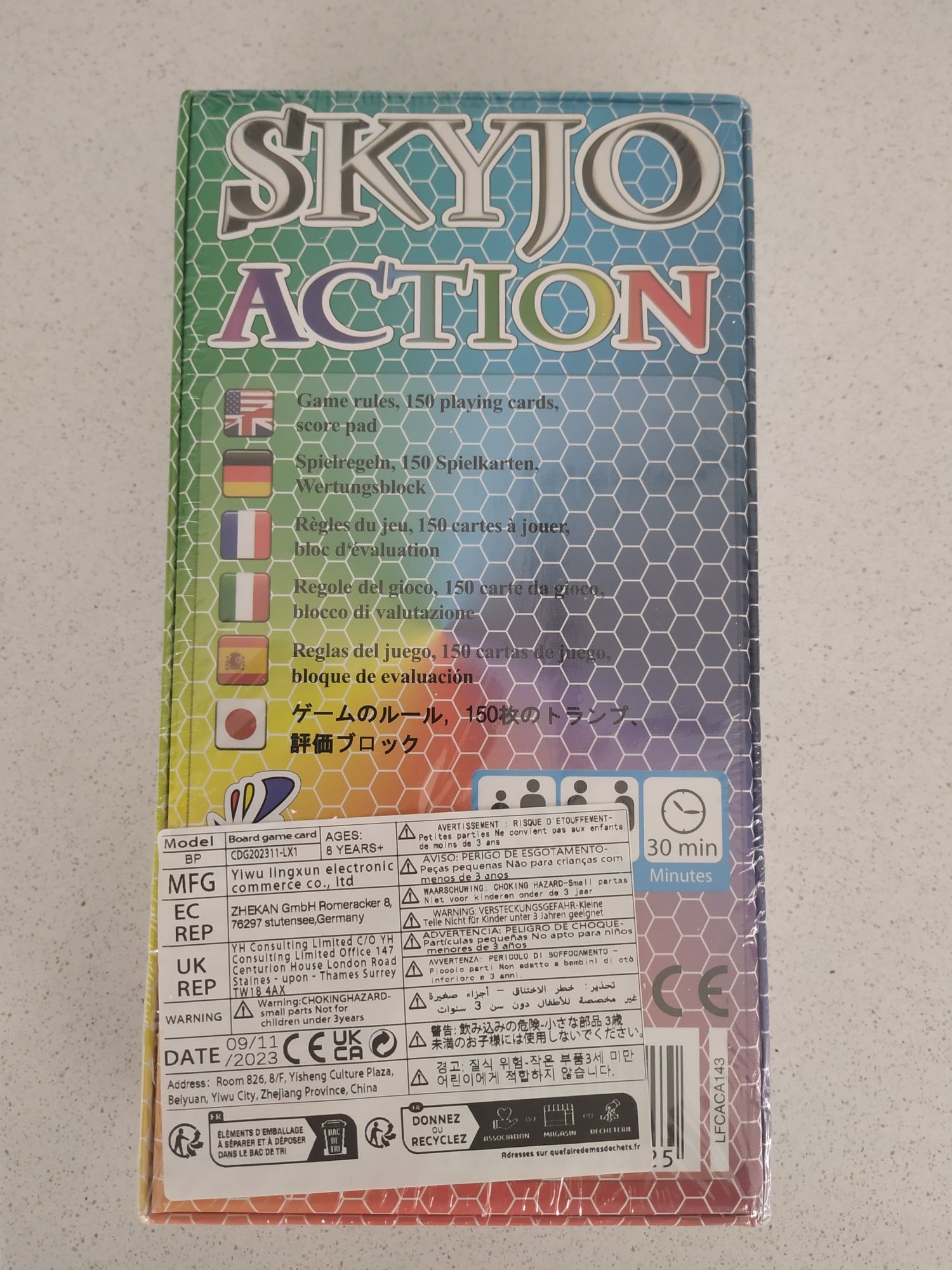 Skyjo action jogo cartas