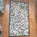 Dywan patchwork skórzany 155 x 90 cm wielokolorowy  Rugmark