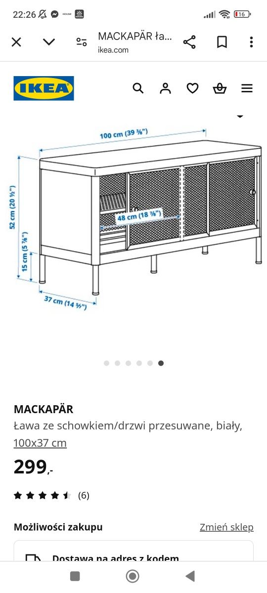 Szafka na buty metalowa Ikea mackapar