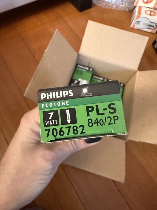 Conj 5 lampadas Philips Ecotone PL-S 7W G23 novas