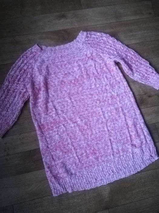 Tunika, M, różowa, sweter