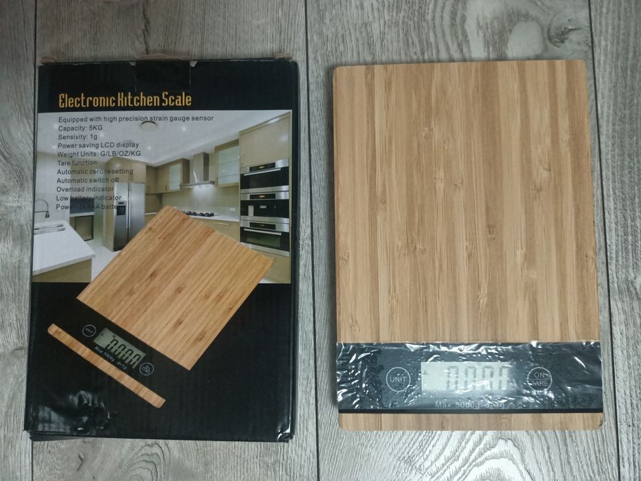 Waga Kuchenna Bambusowa Elektroniczna z Wyświetlaczem LCD