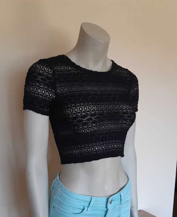 Koronkowy cropTop S/M TopShop