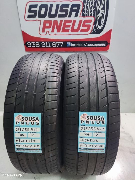 2 pneus semi novos 215-55r17 michelin - oferta dos portes 100 EUROS