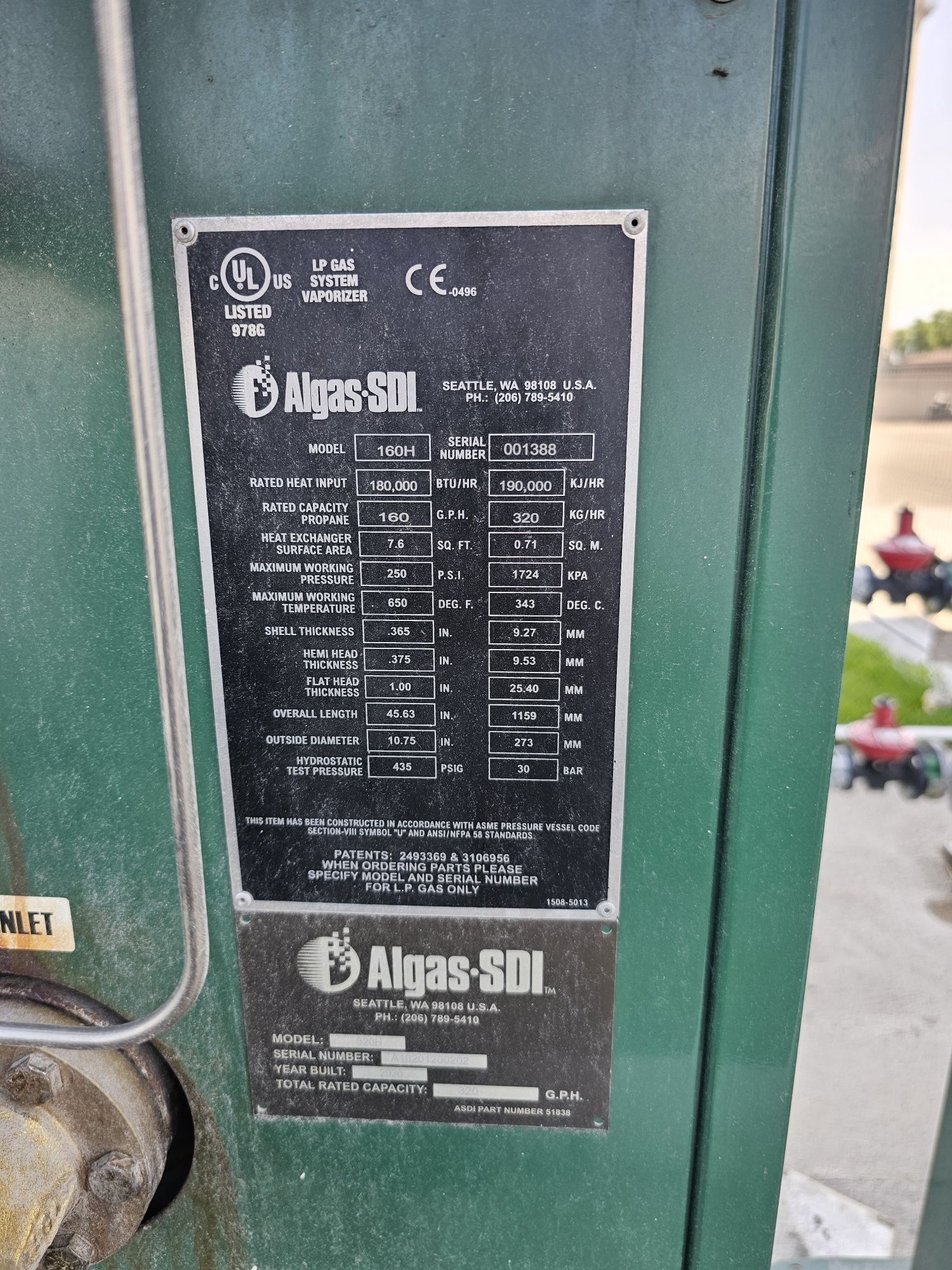 Parownik Gazowy Algas SDi 320H  640kg/h Suszarna Lakiernia itp.
