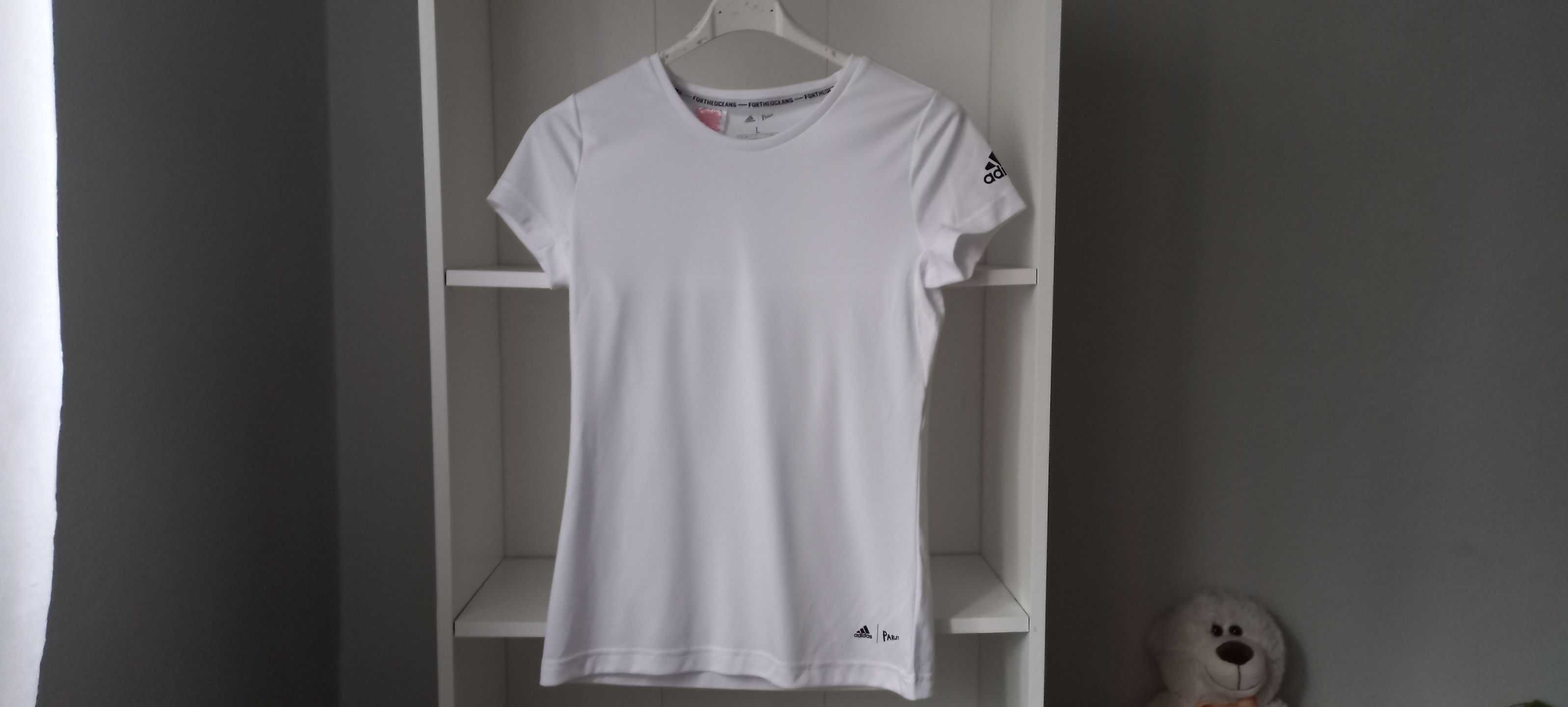 biały t-shirt adidas dla chłopca 164 koszulka z krótkim rękawem