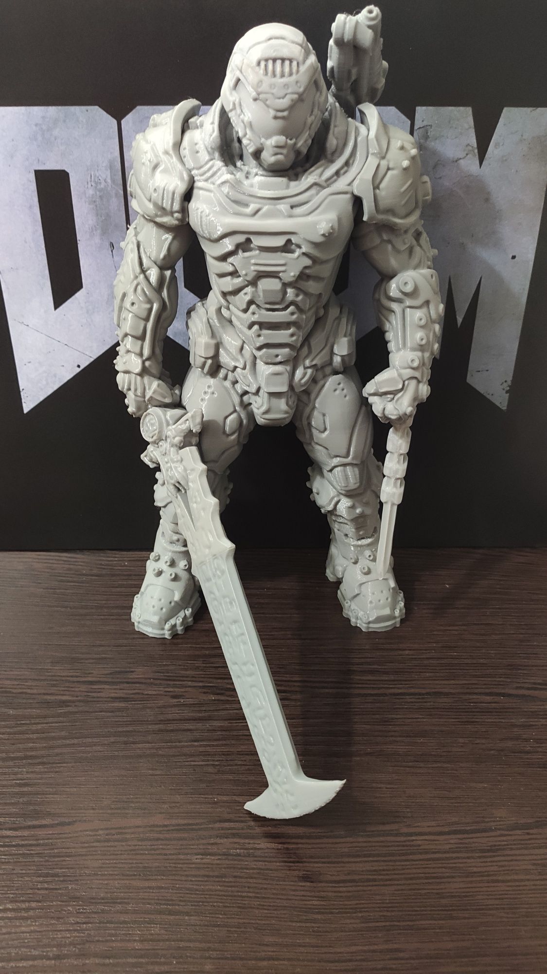Фигурка DOOM ETERNAL Dark Ages SLAYER Doomguy 3D печать 21см