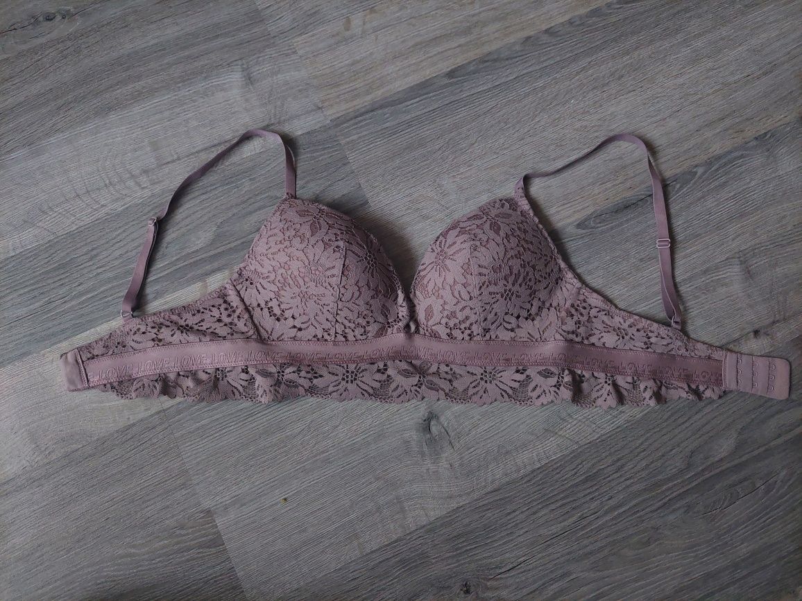 Roz. 75B biustonosz H&M braletka push-up szarobeżowy stan bardzo dobry