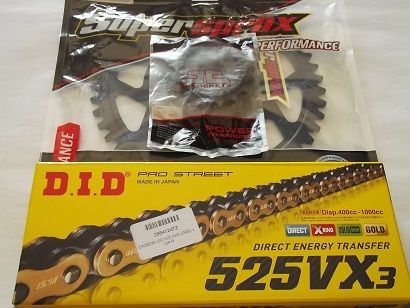 Kit Transmissao Corr. DID X-ring dourada Honda CRF 1000 e CRF 1100 Africa Twin