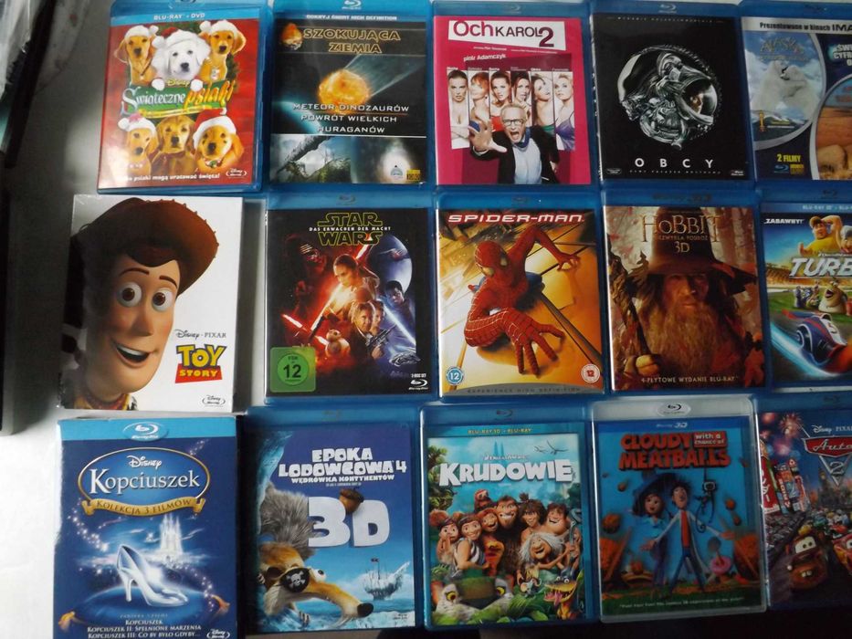 Blu Ray, obcy, trolle, kopciuszek, spiderman disney , bajki, filmy