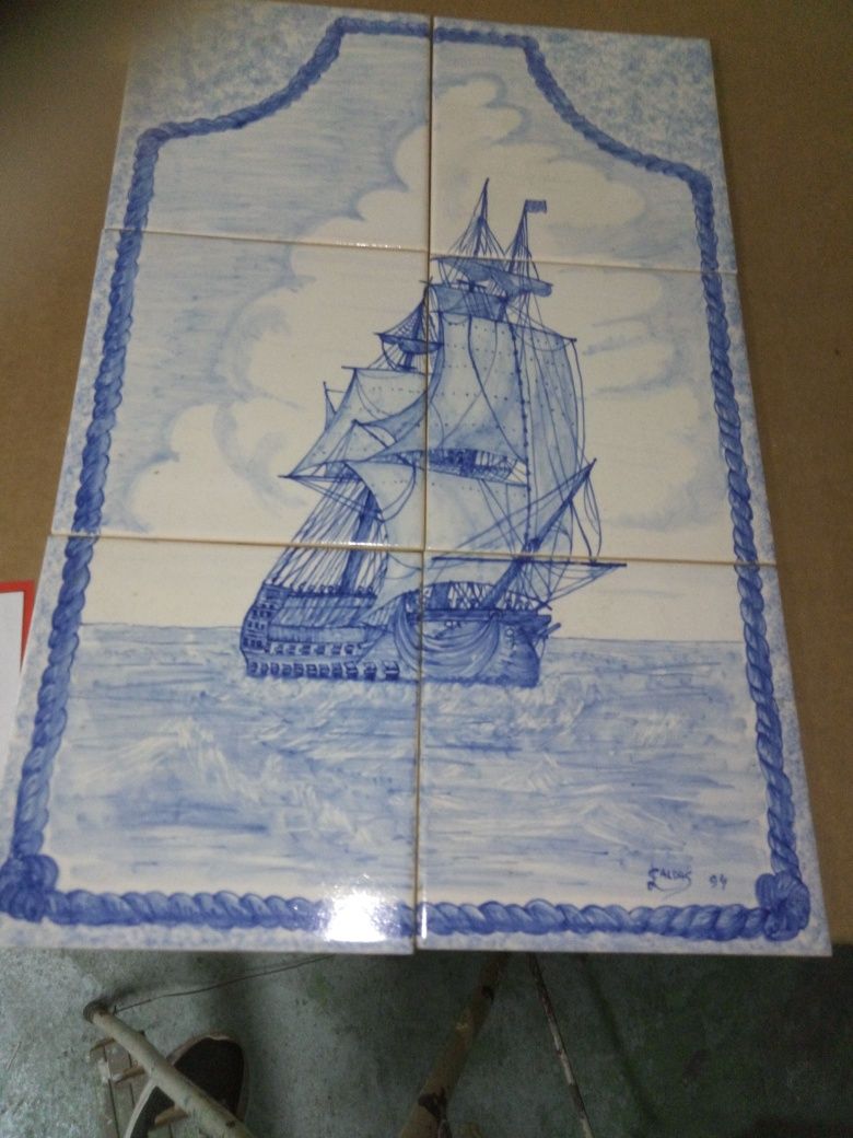 Bela caravela em azulejos