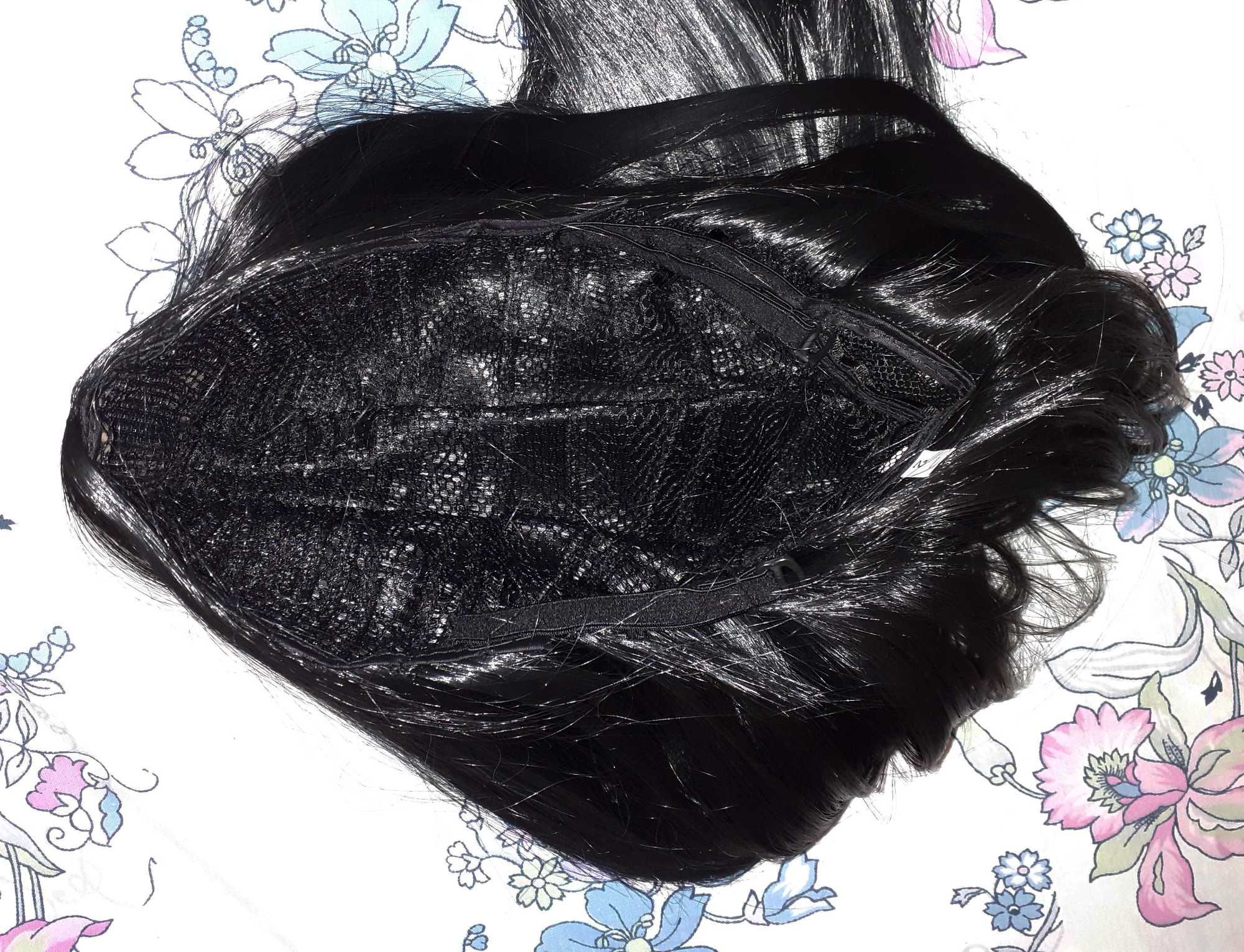 Черный парик из канекалона (искусственный), 70 см. 1 шт: новый