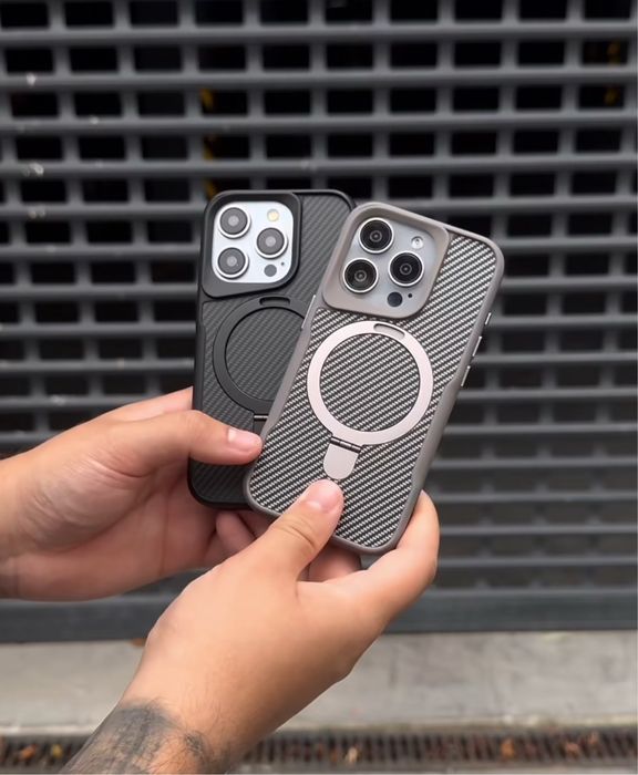 Карбоновий чехол з Magsafe для iPhone 15,16 Pro Max і ін. (Black,Gray)