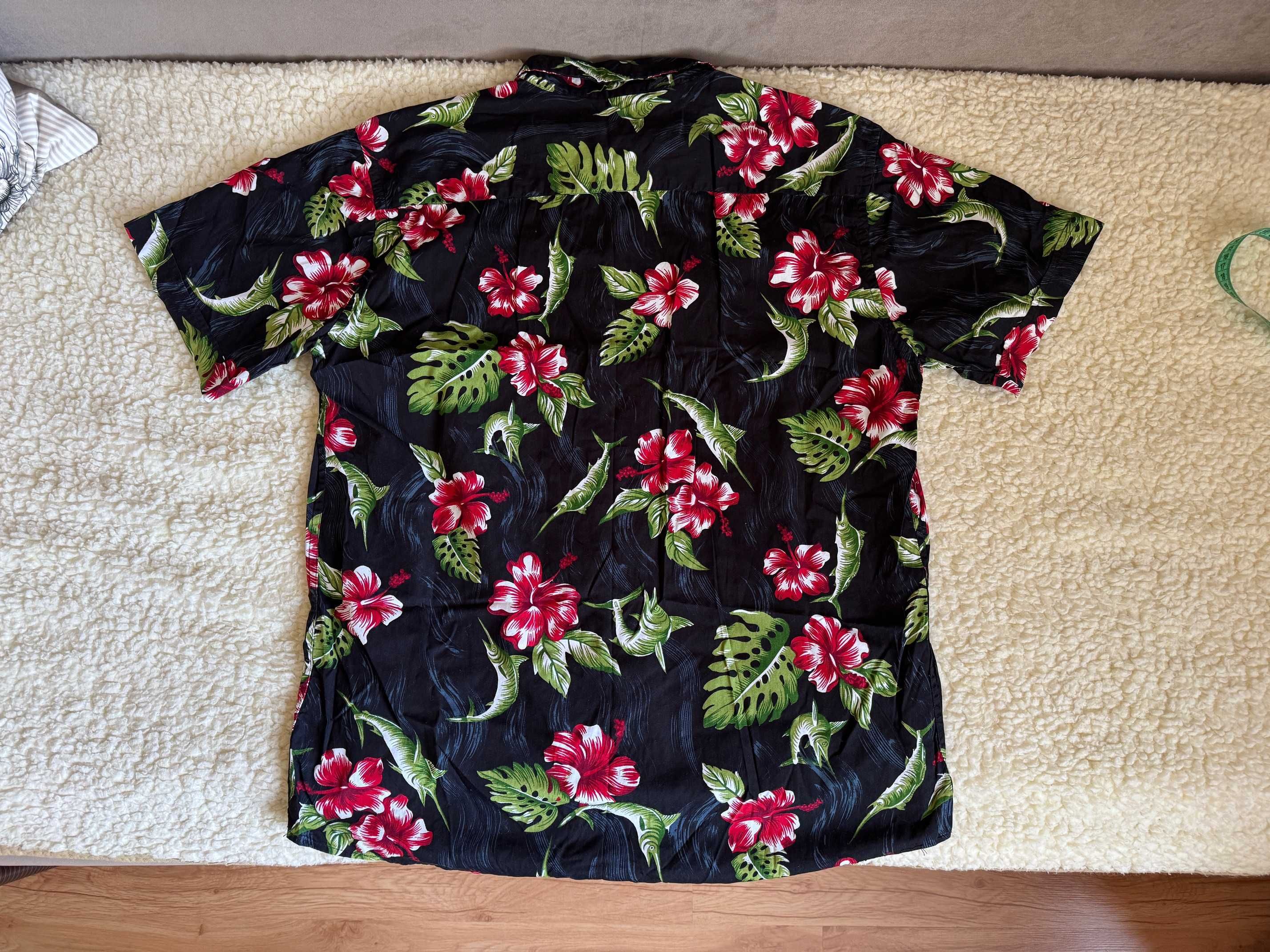 Wzorzysta koszula męska z krótkim rękawem, Bear & Staff r XL ideał