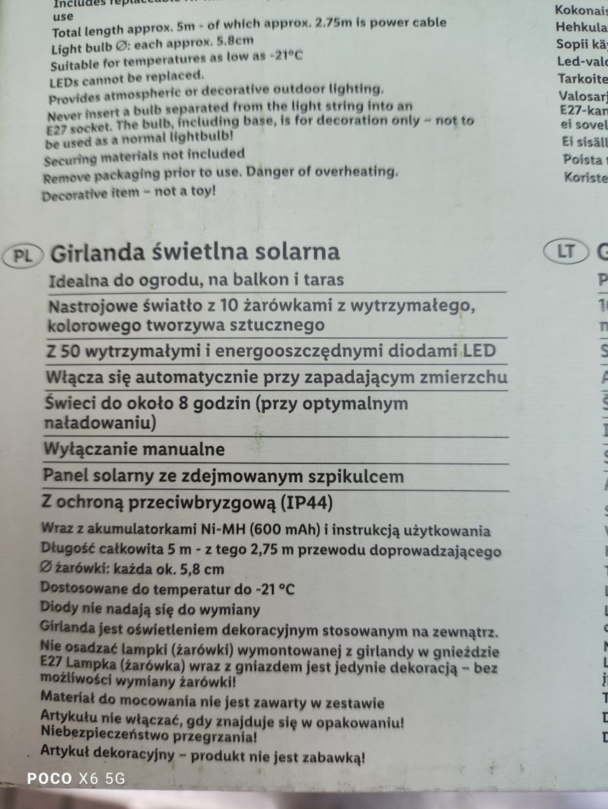 Melinera Girlanda świetlna solarna nowa