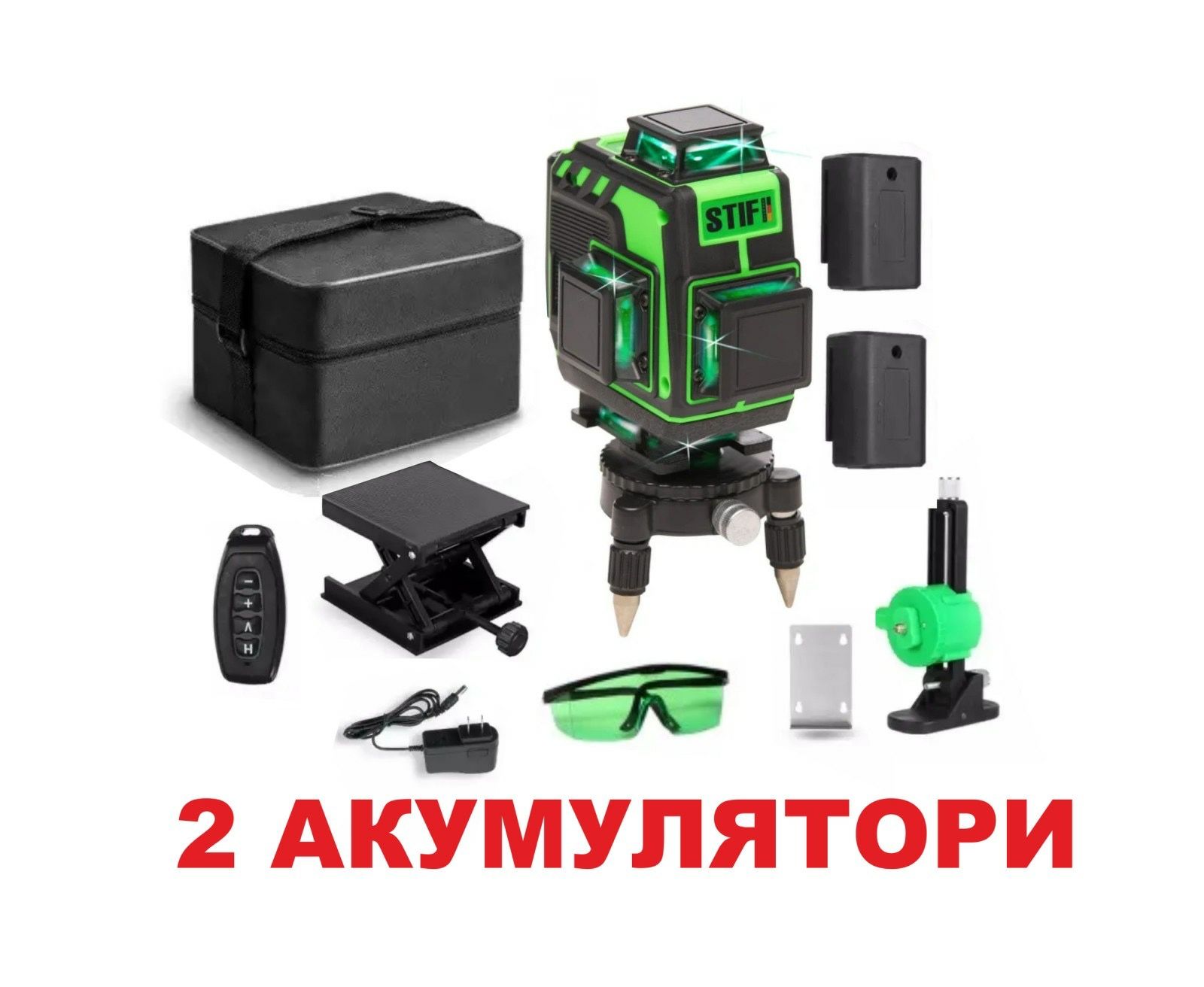 Лазерный уровень stif 4D BL-16 XL 16линий +2 аккумулятора (нивелир)