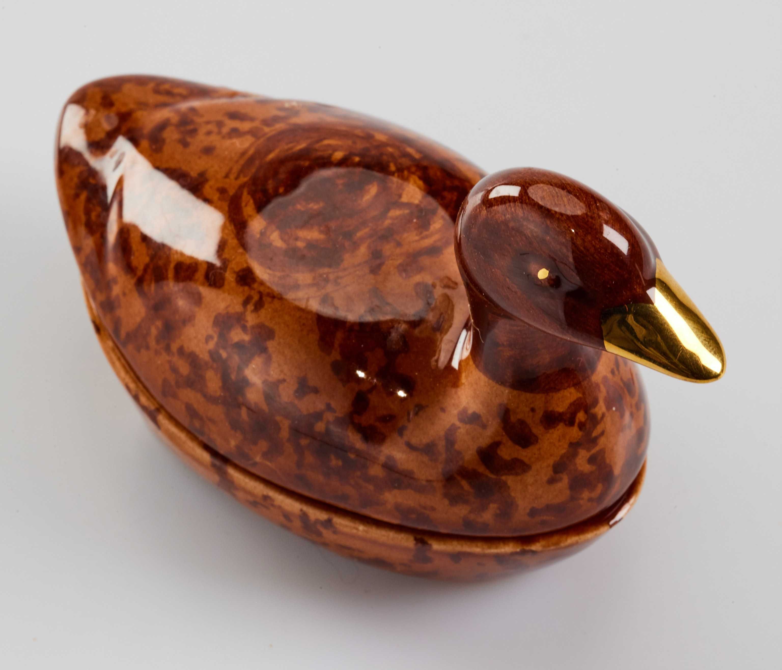 porcelanowy ceramiczny mini pojemnik kaczka Michael Caugant