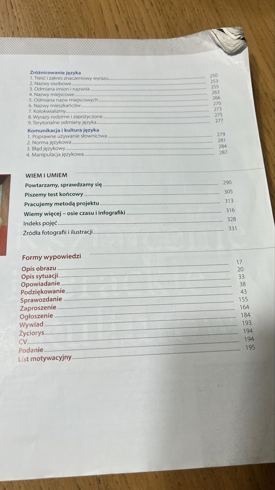 Podręcznik do języka polskiego myśli i słowa klasa 8