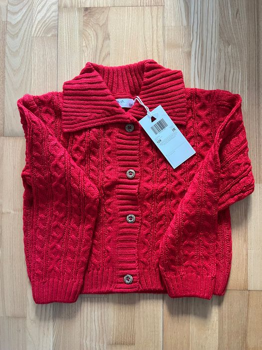 Sweterek dziewczęcy czerwony 128 cm/8 lat