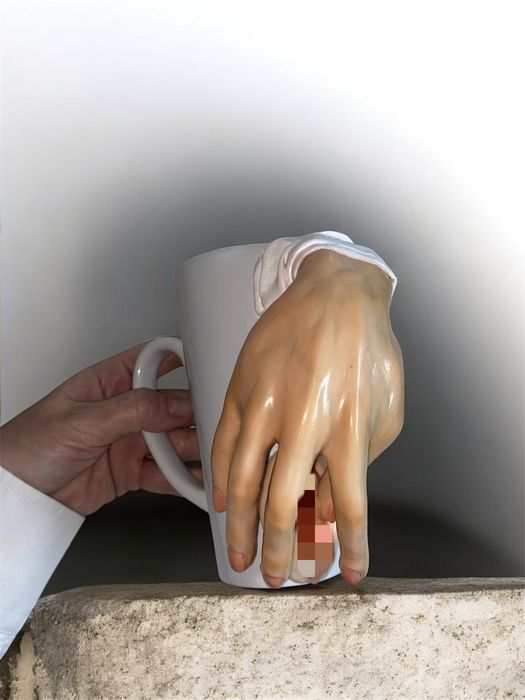 Чашка 500 мл з полімерною глиною йоні вагіна рука