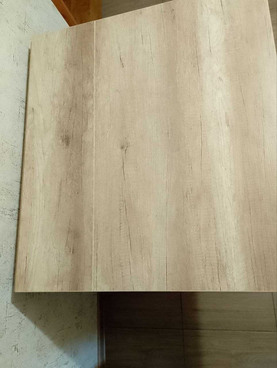 Новий розкладний стіл – книжка ДСП дуб сонома на дерев’яних ніжках