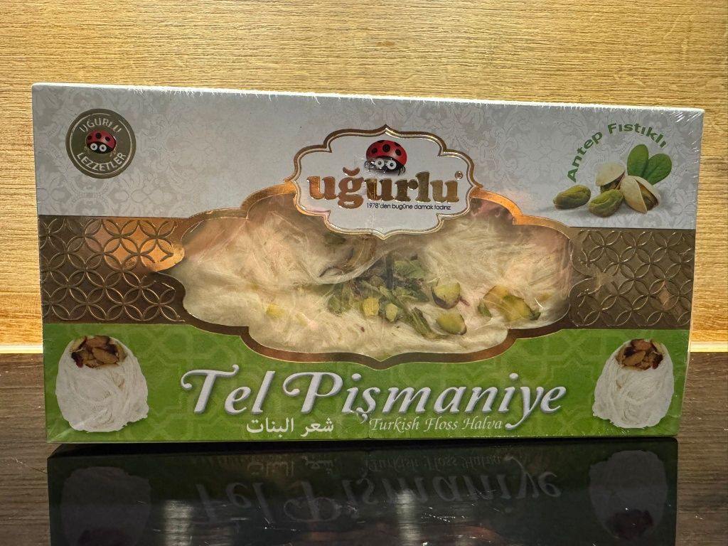 Turecka chałwa włóknista pistacjowa, anielskie włosy