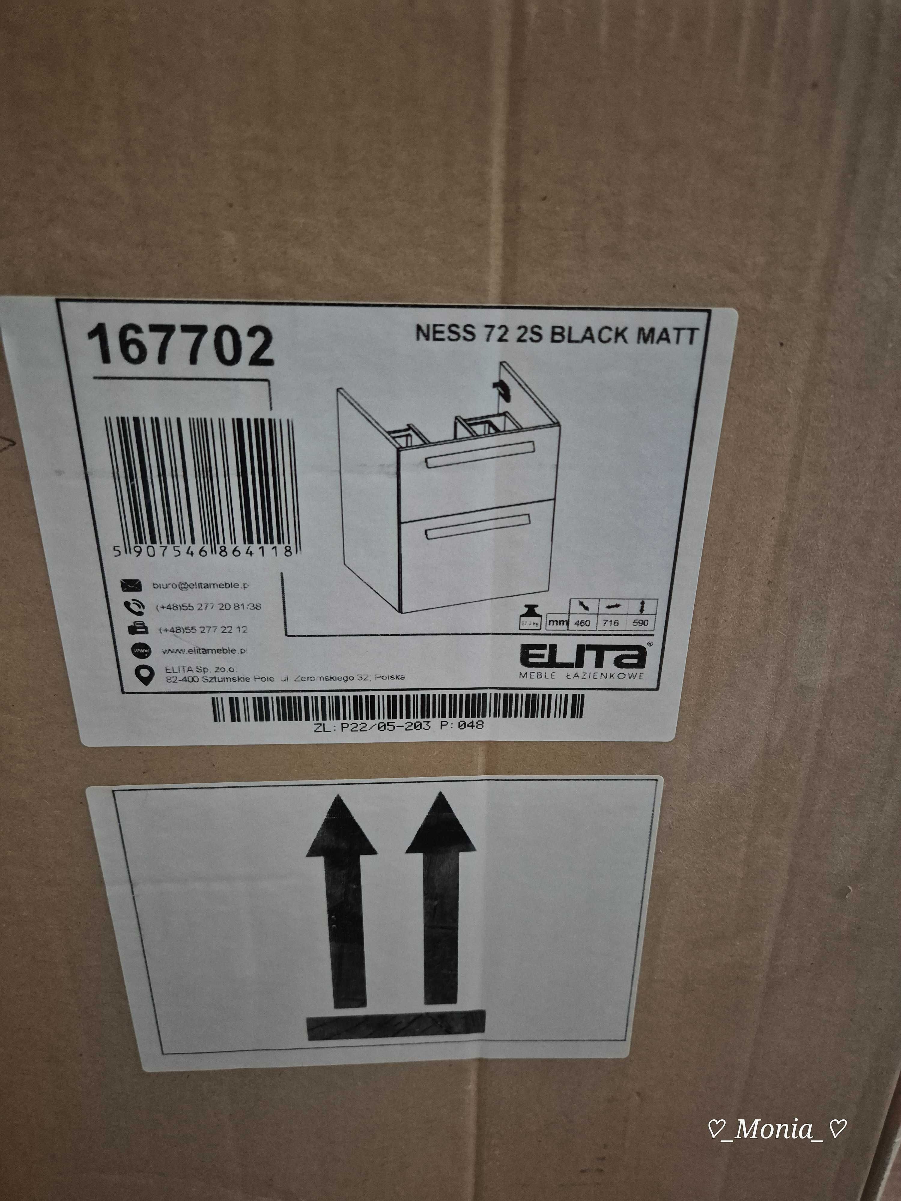 Szafka łazienkowa nablatowa czarny mat