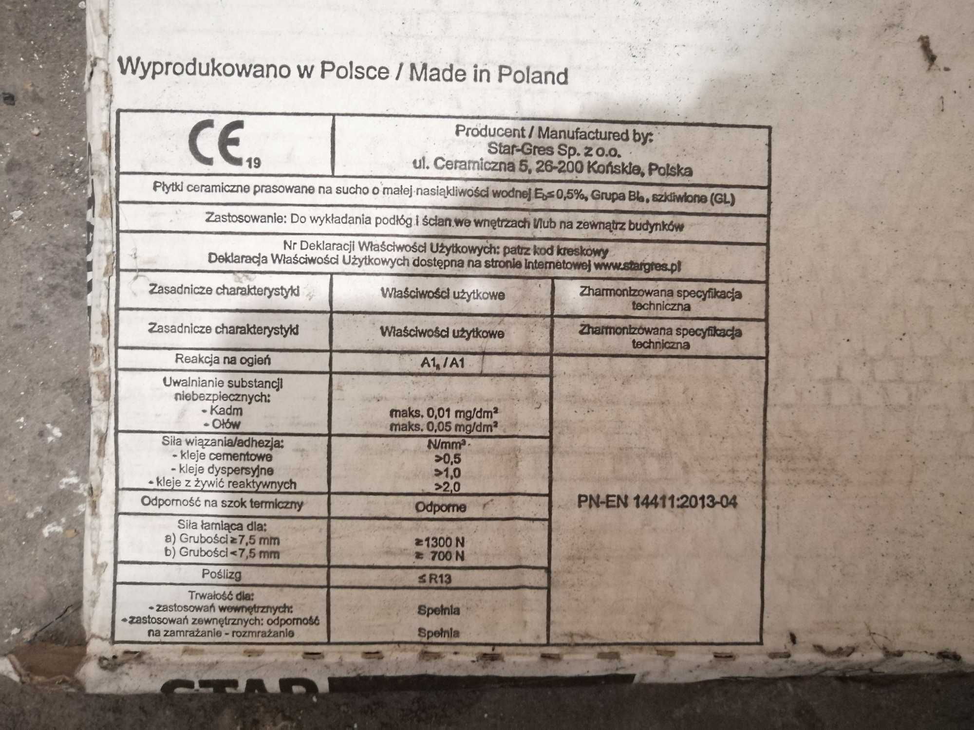 Płytki gresowe Stargras 2.0 2cm nowe 21 sztuk 40x80