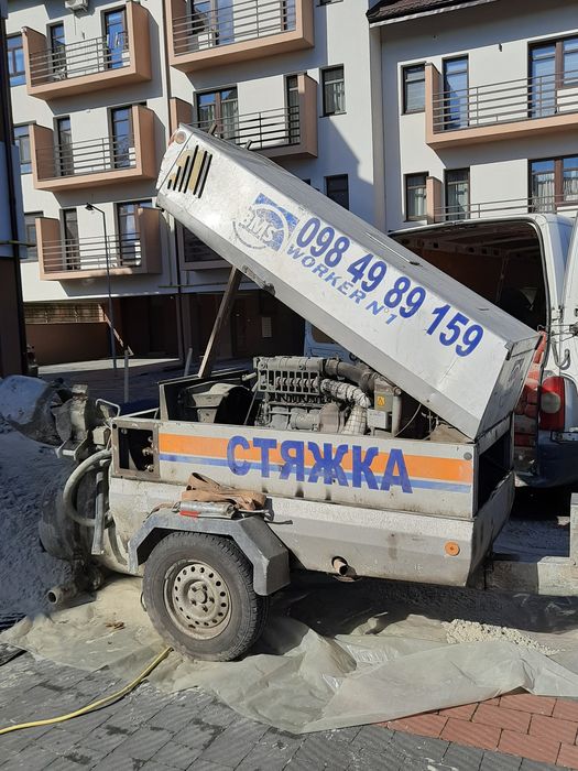 Стяжка підлоги машина, напівсуха стяжка по теплій підлозі