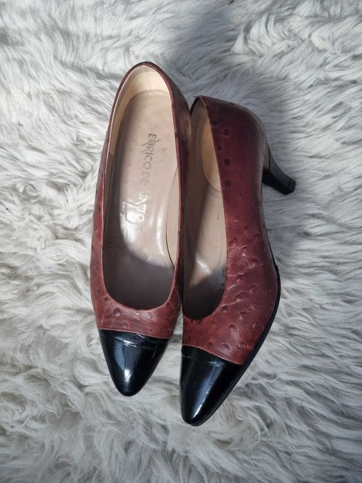 Włoskie buty skórzane skóra licowa i lakierowana Enrico del Gatto 40