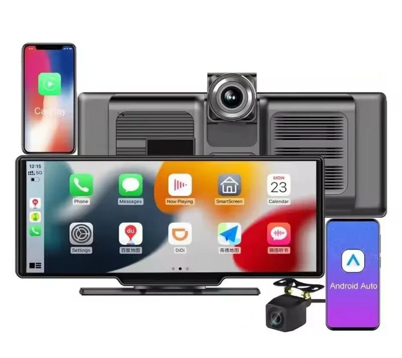 Rádio Carplay Portátil Android Auto Cámara 4K Yuehoo 10,26" NOVO