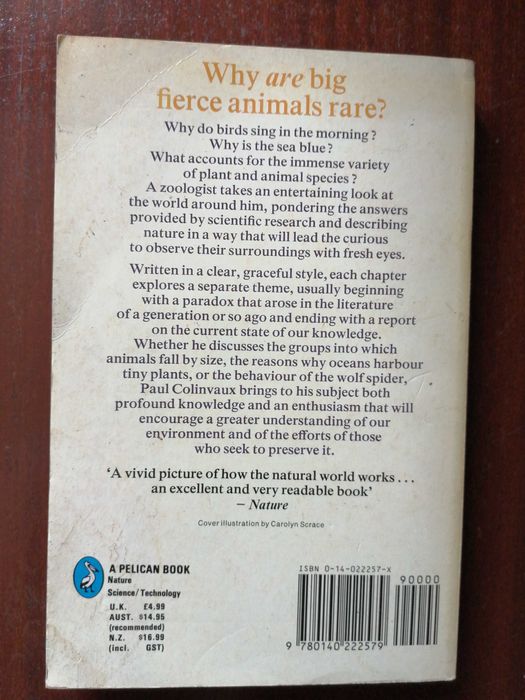 Книга англійською Paul Colinvaux
Why big fierce animals are rare