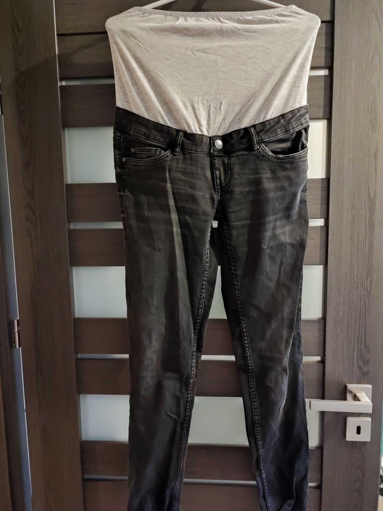 Spodnie ciążowe czarne jeansowe 36
