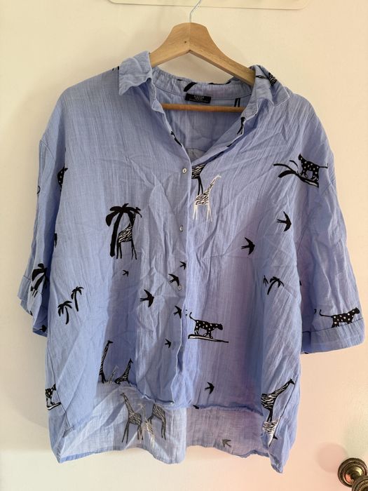Camisa azul manga curta PARFOIS