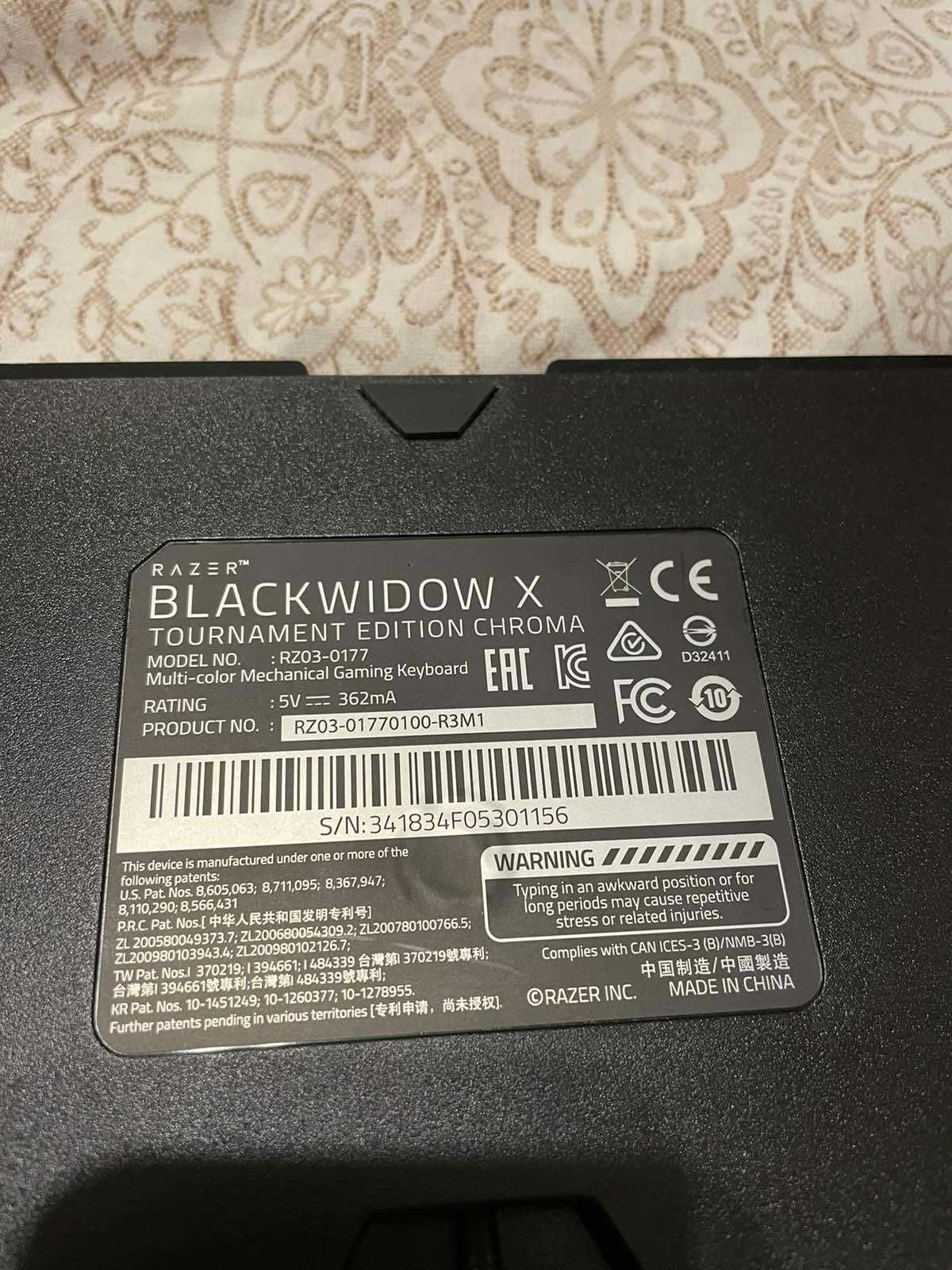 клавиатура Razer BlackWidow Tournament Edition Chroma