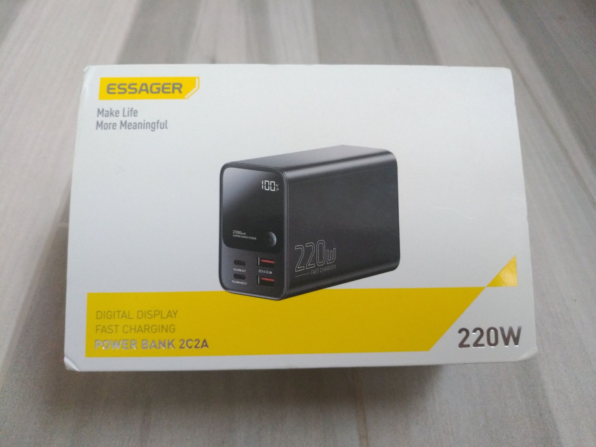 PowerBank Essager 220W, 27000 mAh, аккумулятор, УМБ, мобильная батарея