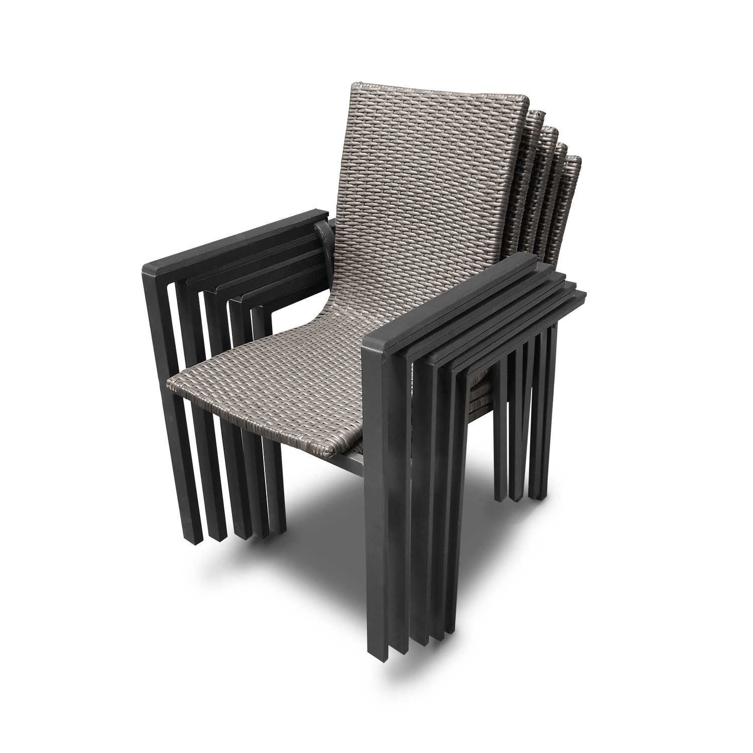 Zestaw Meble ogrodowe Stół + 6 krzeseł szary Nowe