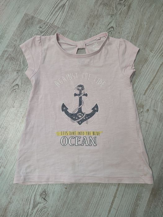 Lupilu 110 116 koszulka dziewczęca t-shirt napisy grafika kotwica