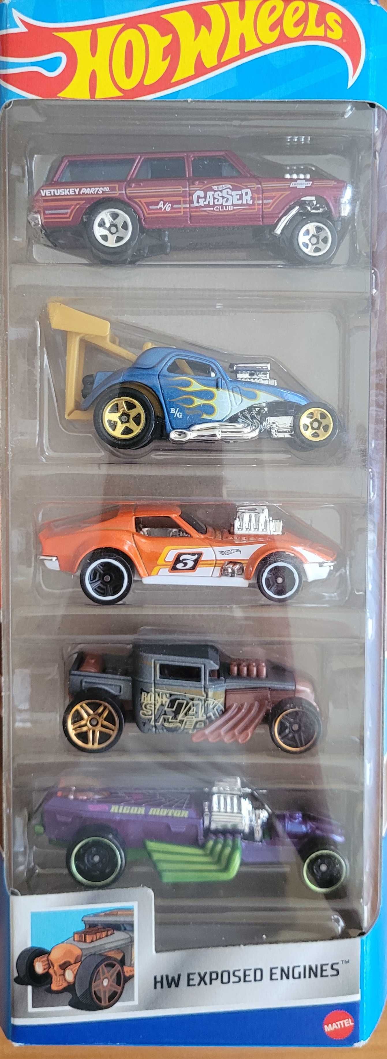 Nowy zestaw Hot Wheels HW EXPOSED ENGINES autka 5-PAK