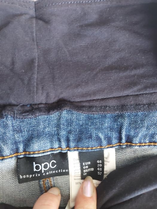 Krótkie jeansowe spodenki ciążowe Bon Prix 46