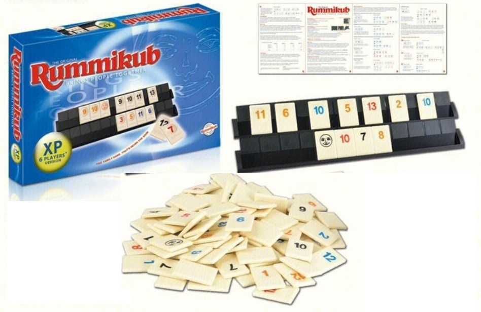 Игра Руммикуб Rummikub XP 6 игроков Rummy большие пластиковые фишки
