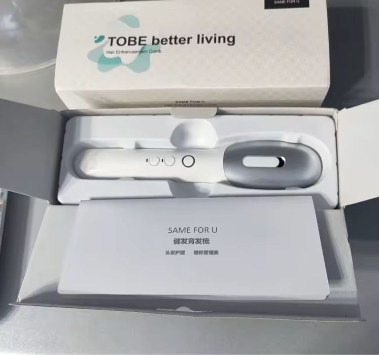 Електричний масажний гребінець з вібрацією та EMS проти випадання