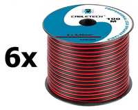 Kabel głośnikowy czerwono-czarny CCA 2x0,35mm 100m - 6 rolek