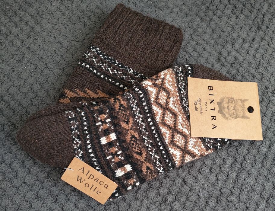 Ciepłe skarpety z wełny alpaki rozmiar 43-46
