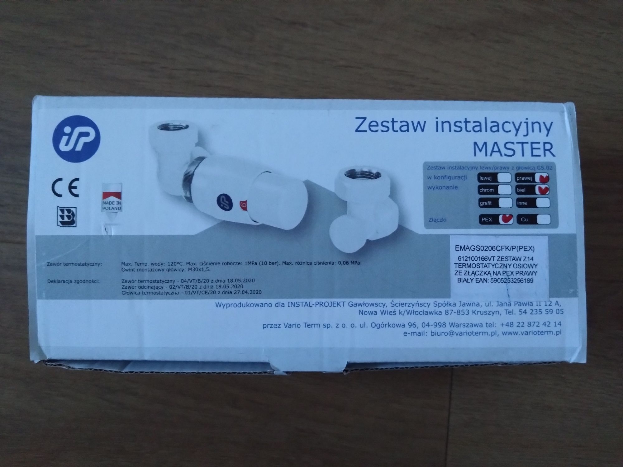 Instal Projekt Z14 zestaw termostatyczny biały prawy